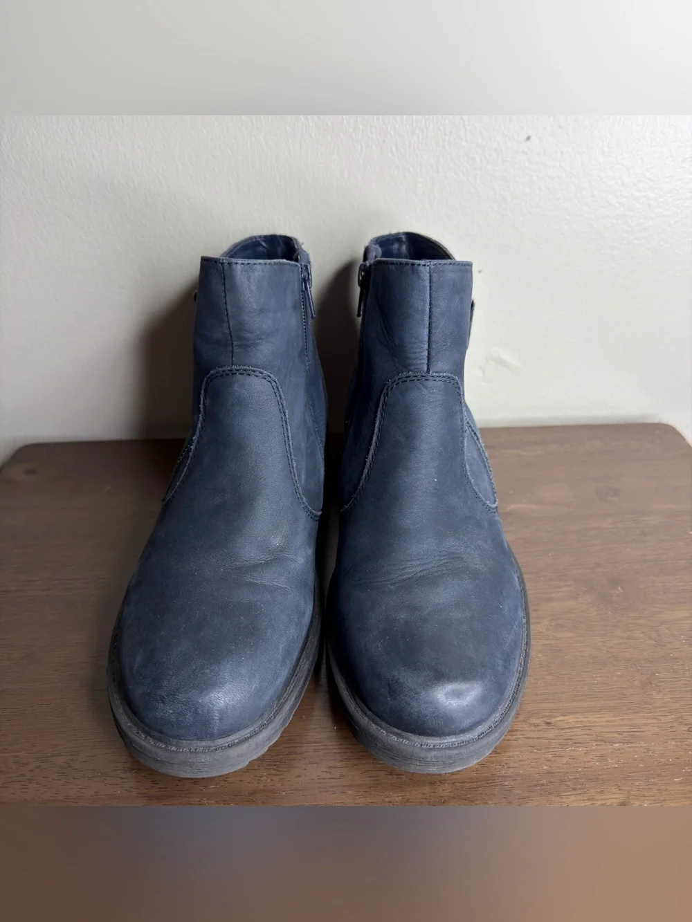 Earth Jordan Navy Blue Leather Boots 9 Womens